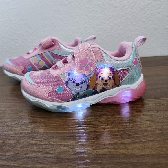 Paw Patrol Toddler Girls Shoes Size 8 Light Up Pink Sparkles Skye Everest NWOT - Picture 2 of 7